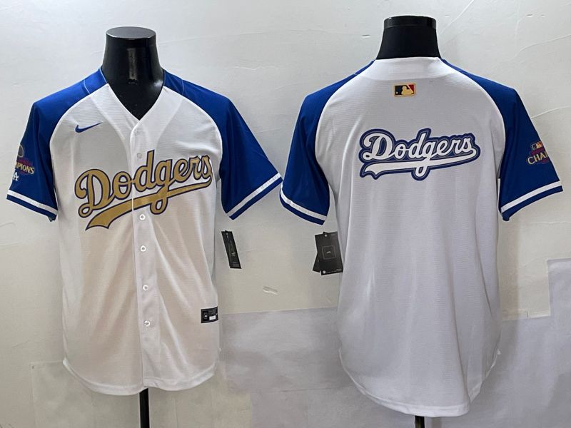 Men Los Angeles Dodgers Blank White Blue Gold Game Nike 2025 MLB Jersey style 42916->los angeles dodgers->MLB Jersey